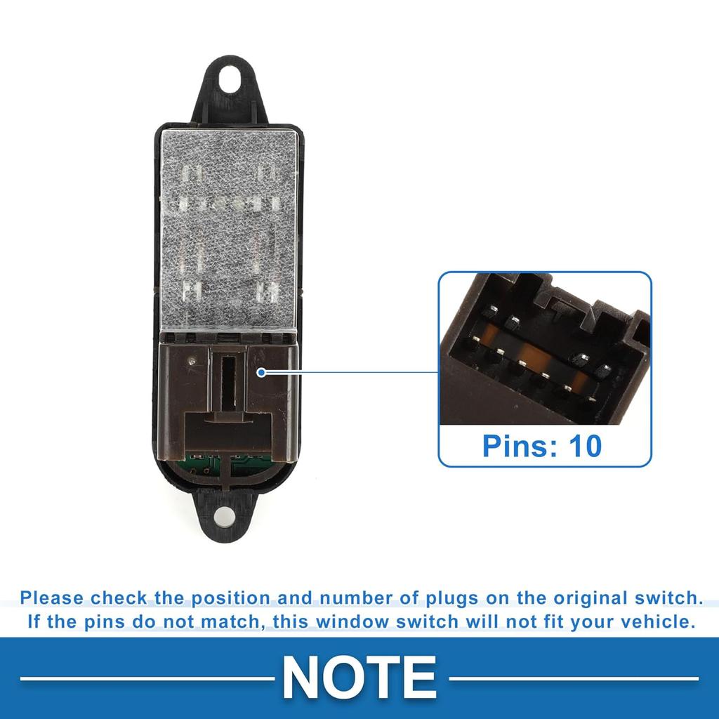 Power Window Switch No.GP9G66380 Rear Right Passenger Side Window Control Switch for Mazda 6 2006-2008 Black