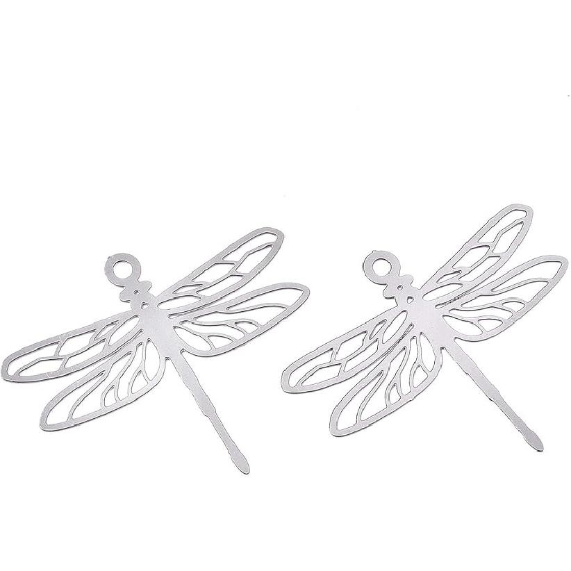 50pcs Stainless Steel Filigree Pendants Etched Metal Embellishments Multi-color Big Charms for Necklace Keychain DIY Jewelry Making Supplies