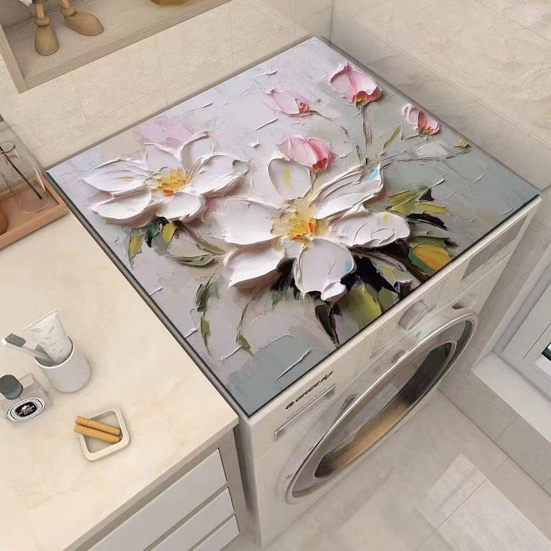 Cross-Border Floral Diatom Mud Cushion: Automatic Drum Washer Dust Cover & Absorbent Table Pad