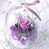NEW Diana Welzo Original Preserved Roses In a Glass Dome, Purple