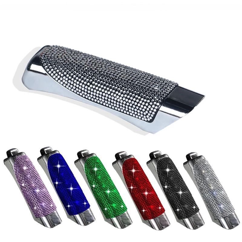 

Блестящий роскошный автомобильный декор для интерьера для девочек, противоскользящий горный хрусталь, ABS, чехол для ручного тормоза