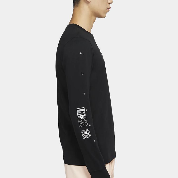 Air Jordan 23 Logo Print Casual Long Sleeve T-Shirt Men Tops Black CT3662-010