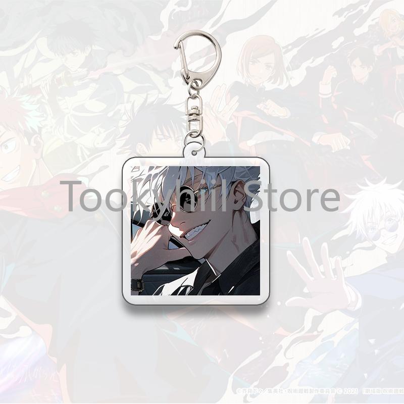 Gojo Satoru Square Keychain Boyfriend Exquisite Backpack Anime Figure Decorate Pendant Cartoon Itadori Yuji Collect Accessories