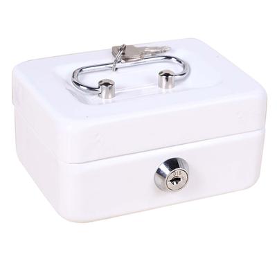 Cash Box with Money Tray Metal Storage Safe Lock Box Mini Locking Cash Box Money Saving Organizer