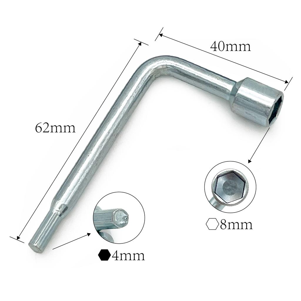 2 Pieces Novelty Hand Tools 8mm Socket Wrench with 4mm Hex Key for Electric Grass Trimmer