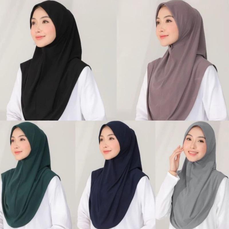 Solid Color Simple Muslim Underscarf Women Veil Hijab Comfortable Breathable Casual Ramadan Islamic Head Scarves Turbans