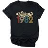 Camiseta De Aniversrio Vintage 1970 Feminina Top Grfico Preto Harajuku Festa De Aniversrio De Quarentena Streetwear Casual