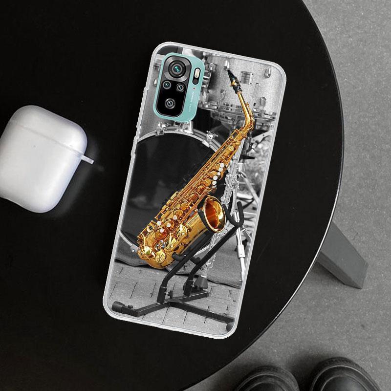 Music Saxophone Instrument Phone Case Cover for Xiaomi Redmi Note 15 14 13 12 11 Pro Plus 14S 12S 11S 11T 11E 10S 10 Customized