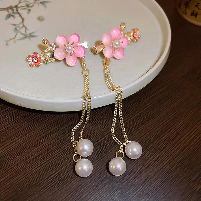 1PC Duckbill with Tassel - Alloy Flower Hairpin, Suitable for Women's Bangs and Hair Disc Accessories