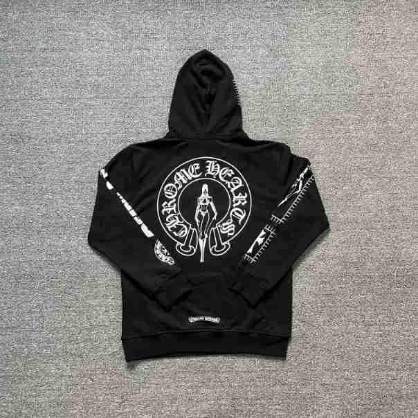 New Chrome Hearts Sanskrit Cross Cropped Hoodie