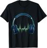 Headphones Soundwaves Disc Jockey EDM Earphones DJ T-Shirt