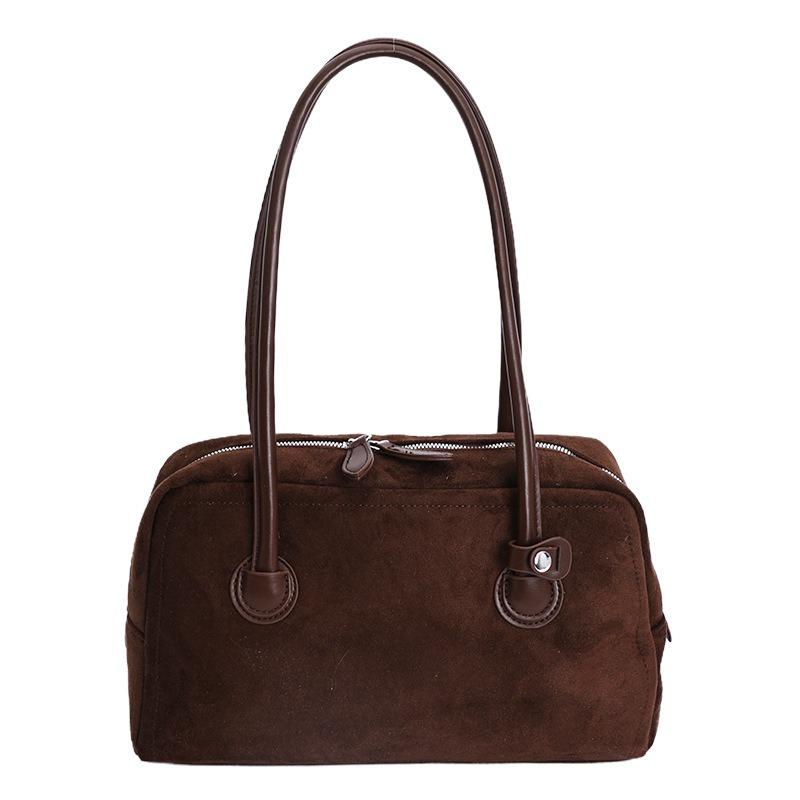 Retro Matte Large-capacity Bag, Commuting Trend Single-shoulder Handbag, Boston Underarm Bag