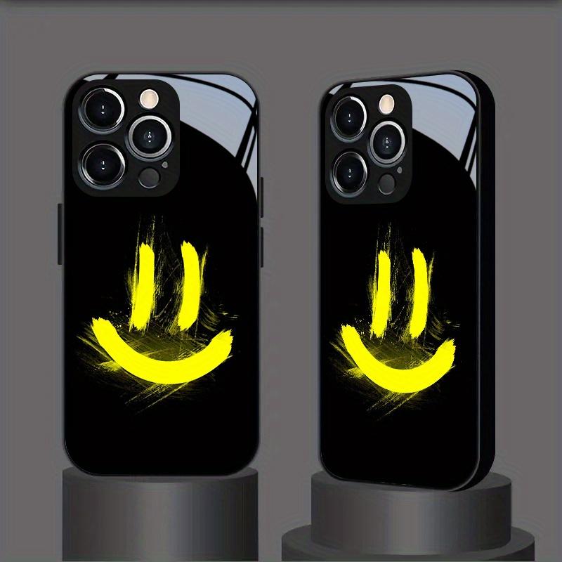 Graffiti Style Yellow Smiley Cover for iphone 17 case mobile phones Glass Phone Case for iPhone 17 16 15 14 13 12 11pm Pro Plus