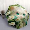 1pc White Cat Cartoon Umbrella, Portable 3-Fold Compact Umbrella, Suitable for Camping, Hiking and Travel, Ideal Easter Birthday Gift for Family