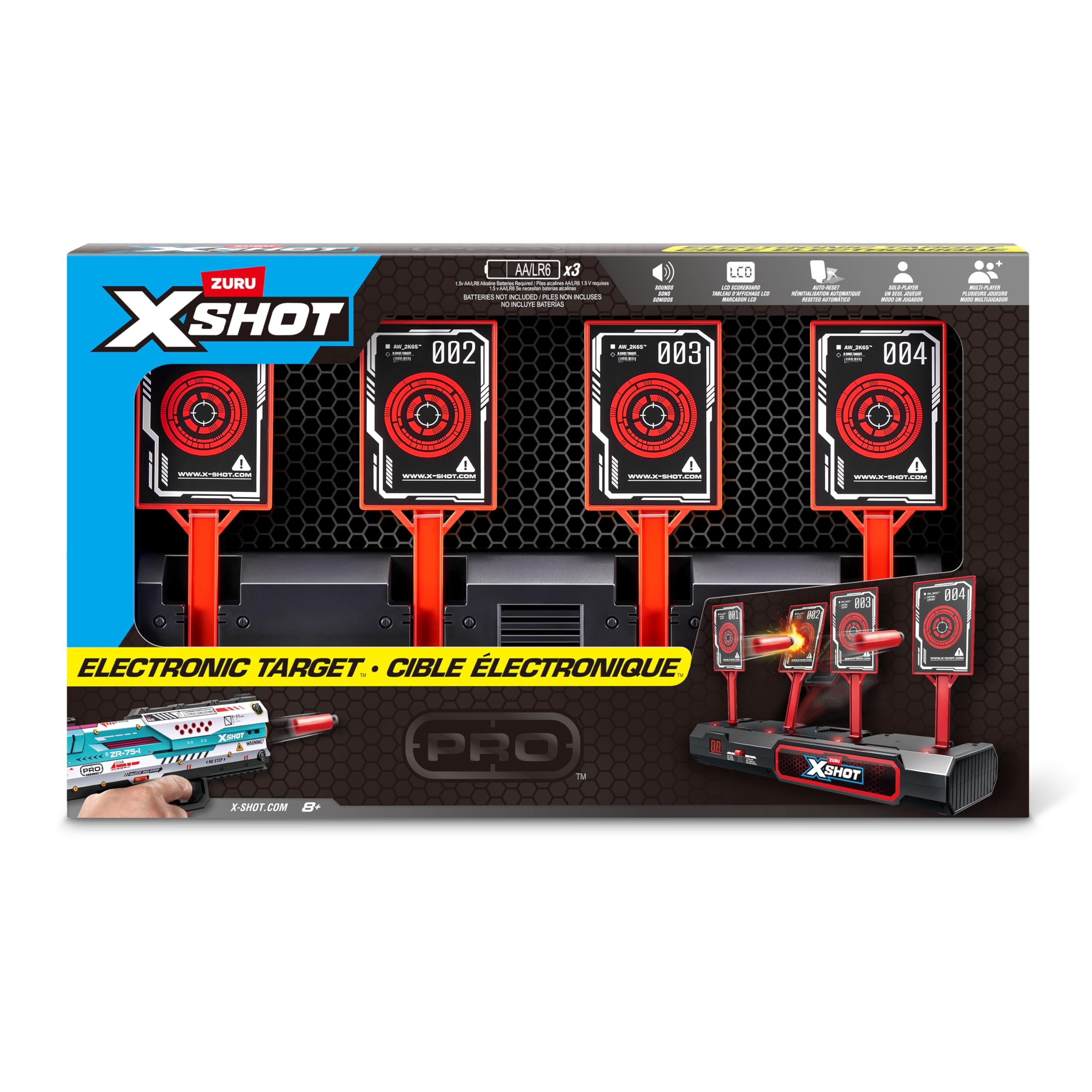 

ZURU XSHOT Excel Electronic Electronic Target Blaster Toy with Sponge Authentic Target, X-Shot Darts, 36829,