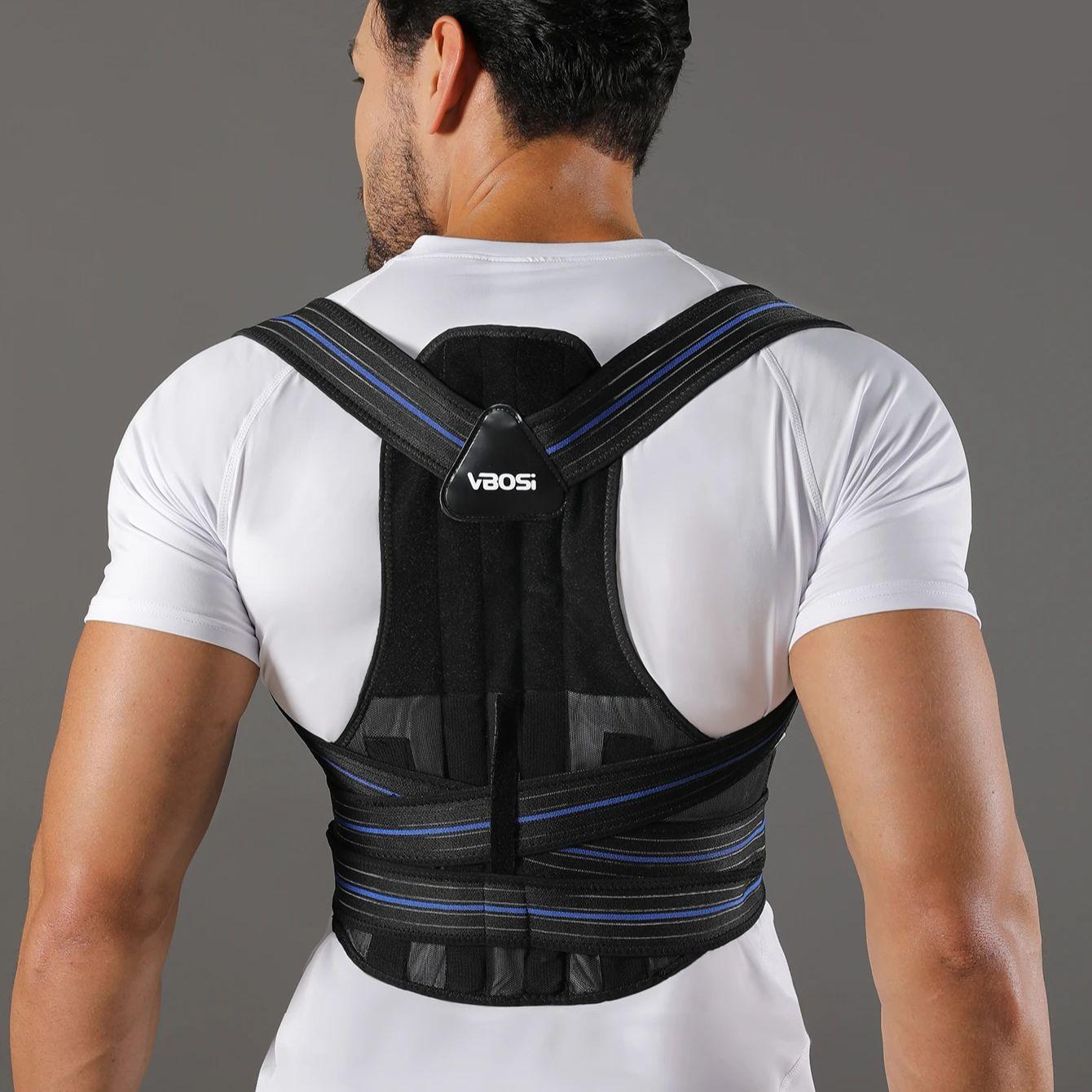 

Vbosi Women Men Adjustable Breathable Back Support Posture Corrector With Metal Stays M