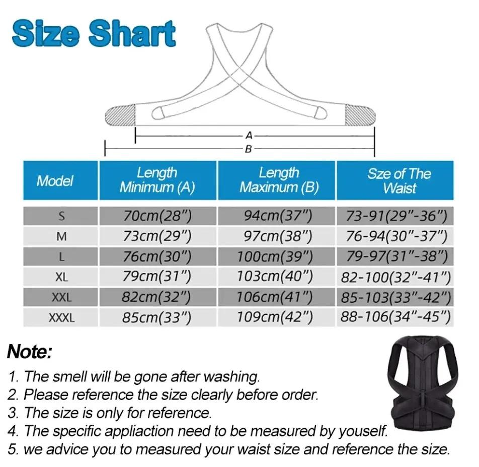 Adjustable Back Posture Corrector With Breathable Shoulder Waist Support Straps For Comfort