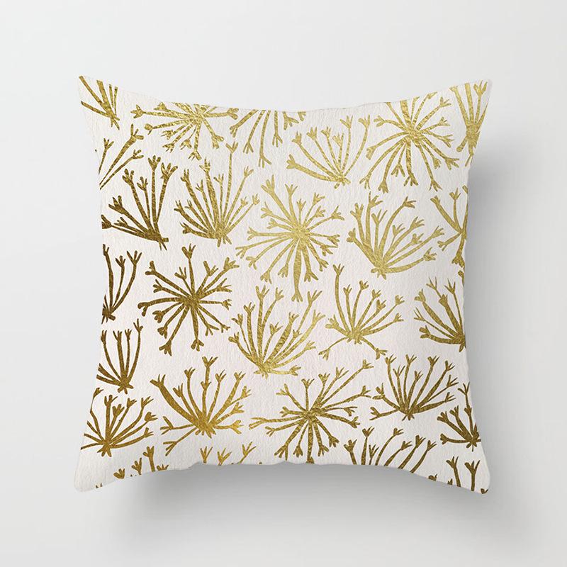 European Style Golden Geometric Print Car Pillow Cover Sofa Cushion Cover Home Furnishings