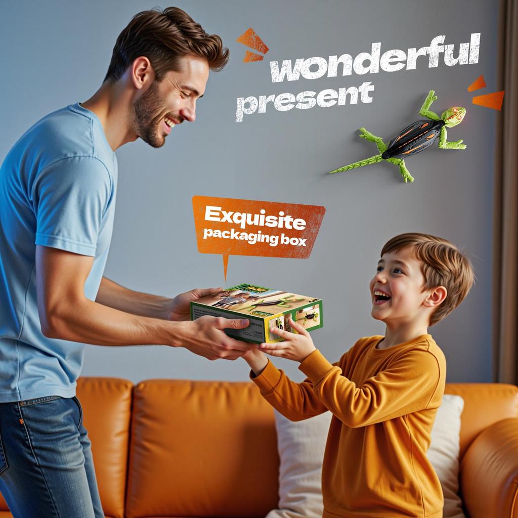 Color-Changing Dragon Gecko Climbing Car: Rechargeable Halloween Prank Toy for Kids