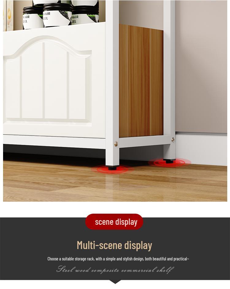 Wooden Floor-Standing Gondola Display Rack for Cosmetics