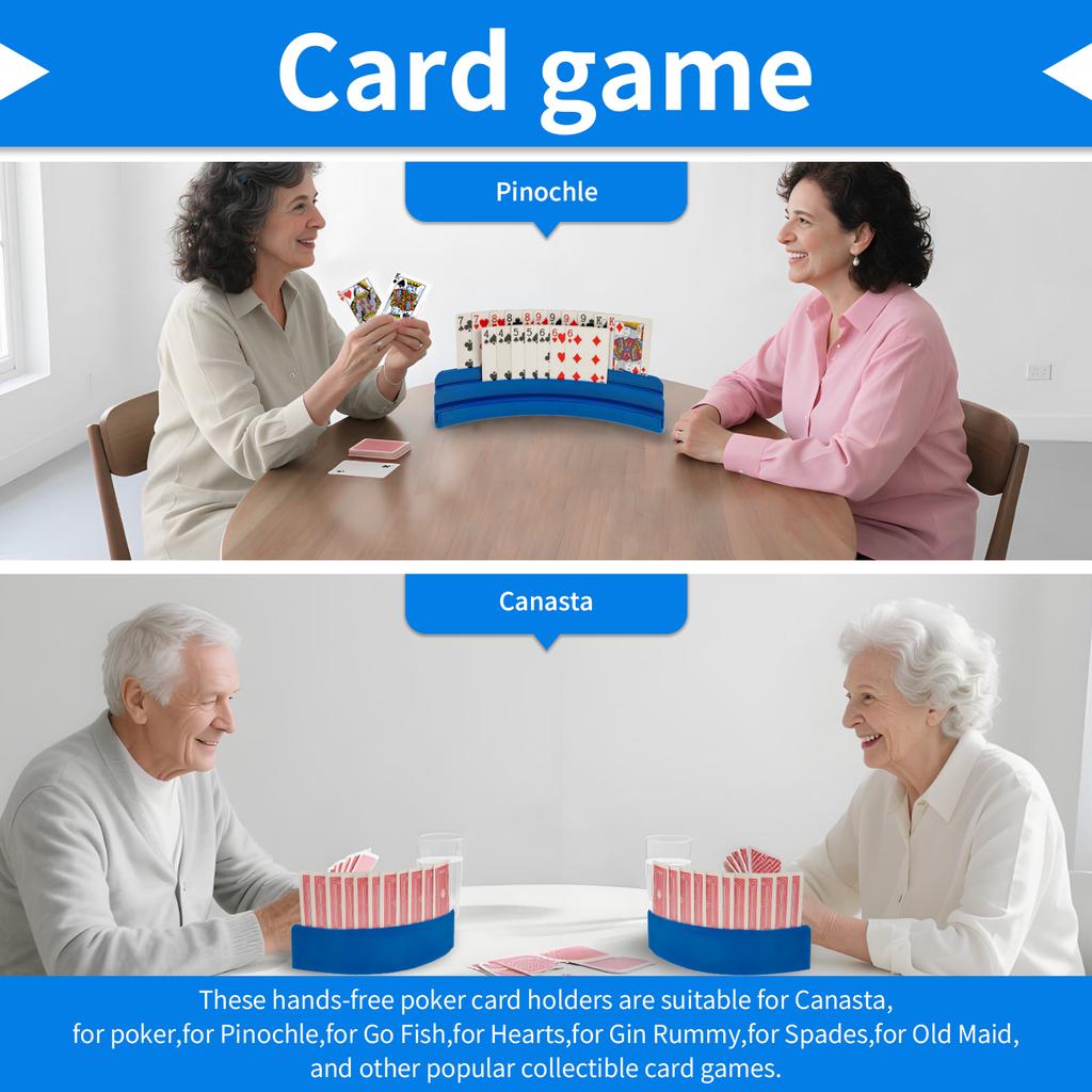4Pcs Curved Playing Cards Holder Plastic Non Slip Hand Free Poker Base Stand Party Cards Games Accessories for Children Adult