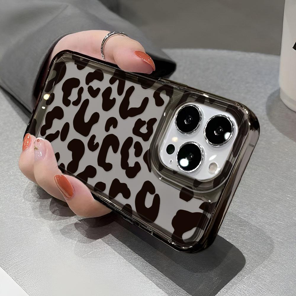 Clear Case For Iphone 17 Air 16 15 14 13 12 11 Pro Max Funda Black Leopard Print For Iphone 16 15 17 Silicone Transparent Cover