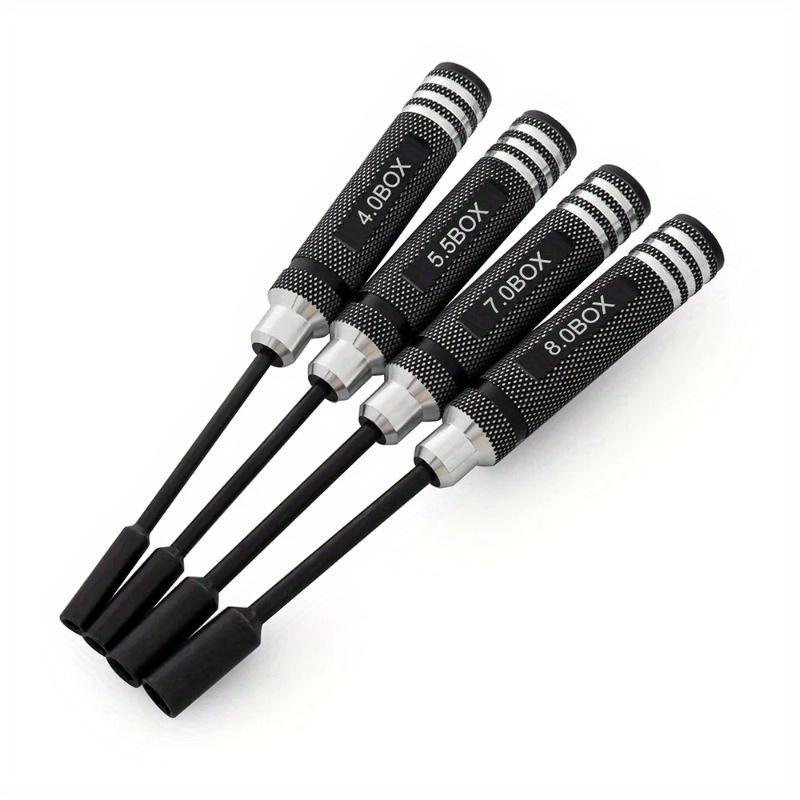 

4.0мм 5.5мм 7.0мм 8.0мм Набор инструментов для ремонта Ключ-шестигранник Головка Отвертка Гаечный ключ Рожковый ключ Коробка Для RC Модели Автомобиля Квадрокоптера Дрона 4PCS чёрный