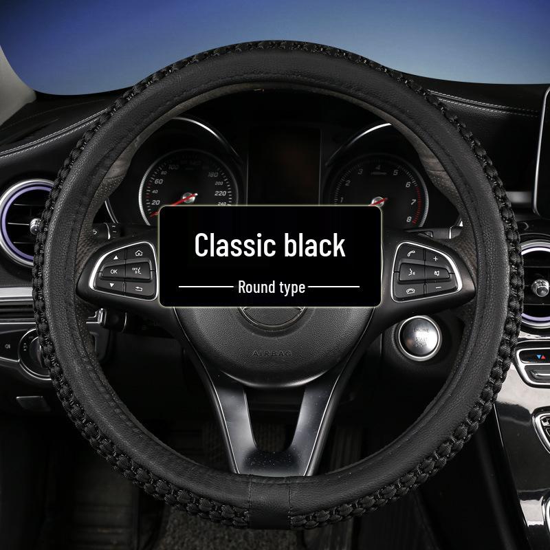 Ice Silk Universal Car Steering Wheel Cover - Non-Slip, Wear-Resistant, Sweat-Absorbent, Suitable for All Seasons and Small Cars