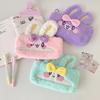 Kawaii Cartoon Plush Rabbit Pen Bag High-Capacity Multi-Function Stationery Case Cute Storage Bag For Student School Supplies