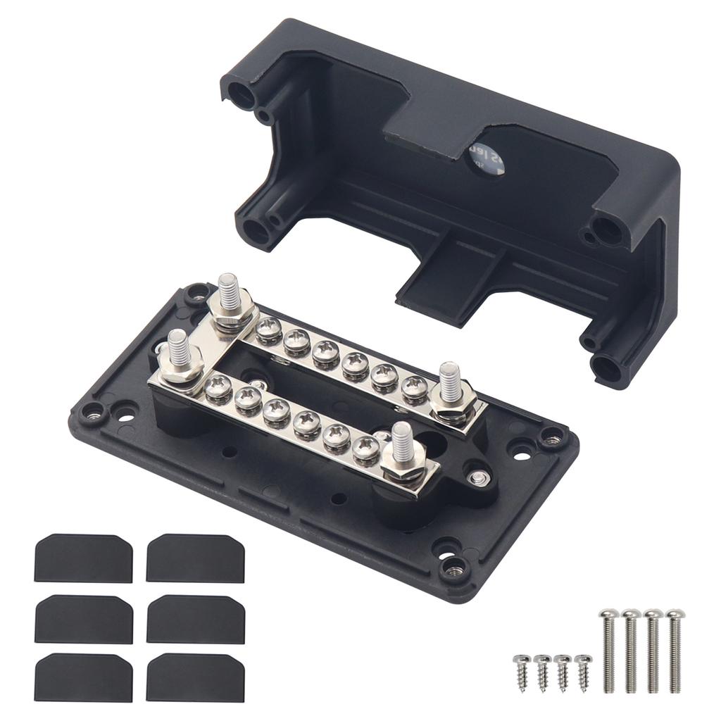 Heavy Duty Power Distribution Block with 100A Capacity Easy Wiring BusBar Box Simple Installation fit for Car & Boat