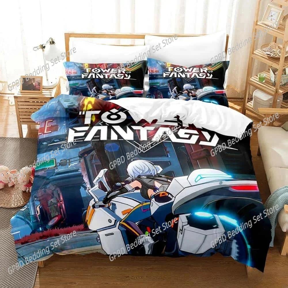Comforter 3D Printing Game Tower Of Fantasy Anime Bedding Set Bedroom Soft Modern S Comefortable Quilt