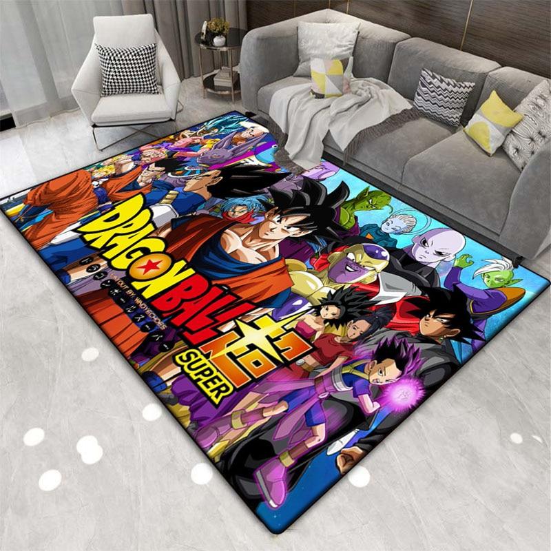 Imprimare 3D sufragerie pătrat desen animat japonez DragonBall covor joc baie bucătărie preș covor multifuncțional antiderapant.