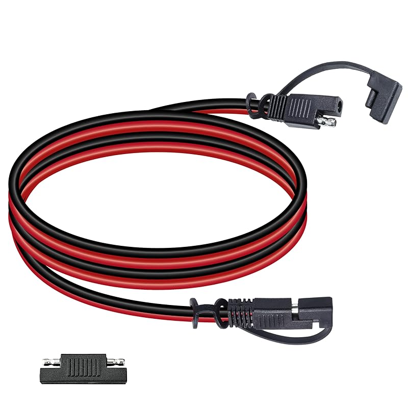 16AWG 12FT Battery Charger Cable, SAE To SAE Terminal Quick Disconnect Harness, 2 Pin Connectors Extension Cables Cord For Car, Motorcycle, Solar