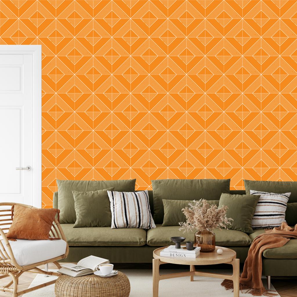 Geometric gold rhombus wallpaper, gold background 50x1000