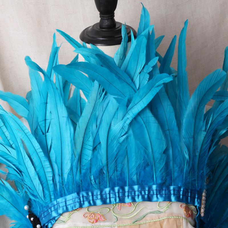 2 M/Piece Rooster Tail Fabric Edge Chicken Feather Fabric Strip Performance Clothing Skirt Fabric Belt Shawl Feather Decoration Clothing Accessories