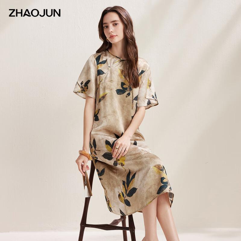 

Women s Chinese Style Print Short Sleeve Dress M