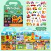Children DIY Sticker Book Bubble Scene Sticker Jelly Paste Toy Kids Portable Reusable Quiet Busy Paste A Book