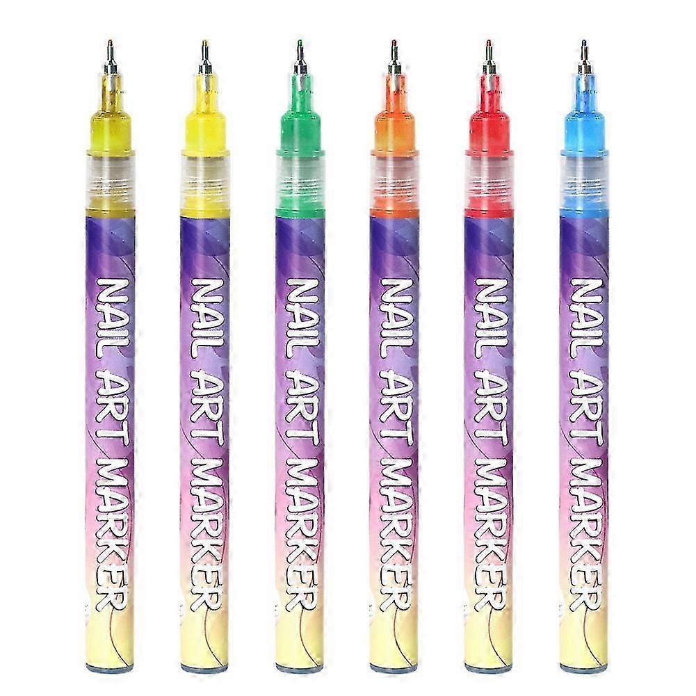 12 Colors Nail Art Pens Set, Nail Art Markers for Gel Nails, Drawing Painting Point Tool for DIY Nail Art Design Manicure Decoration 25-26s