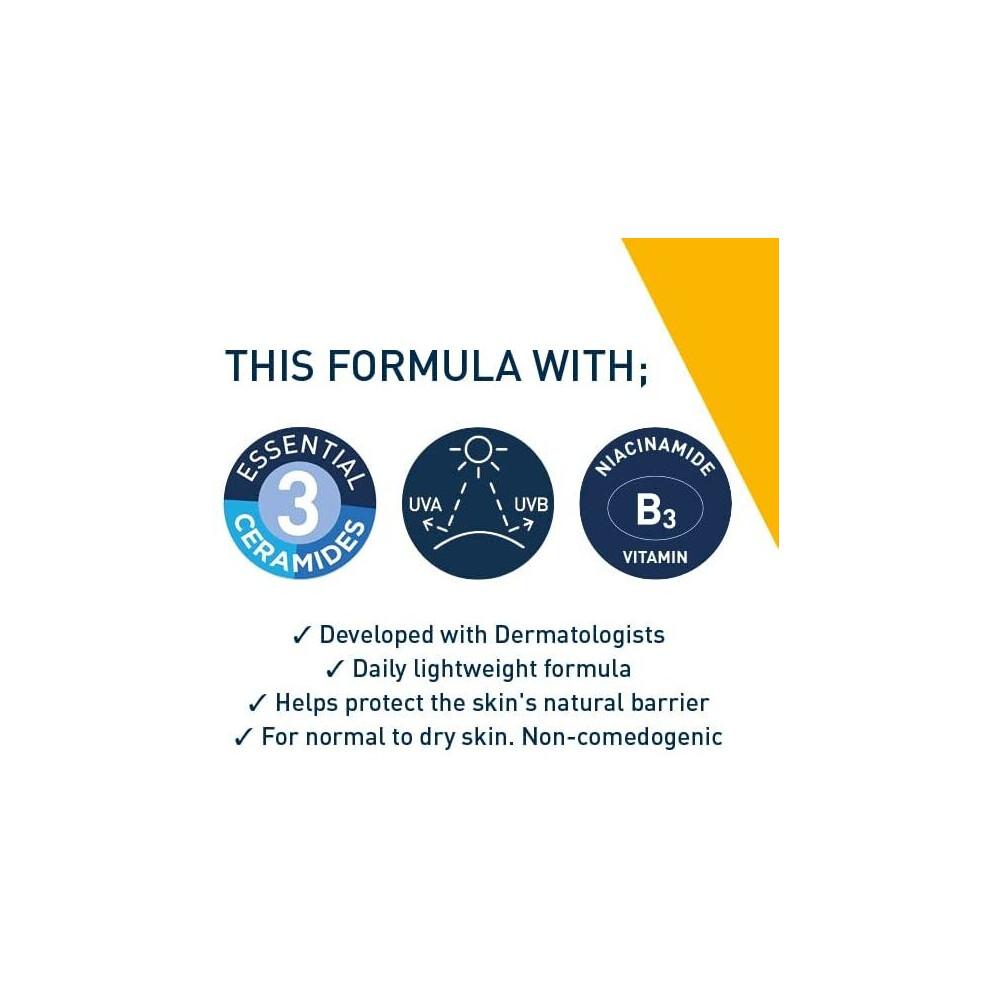  AM Facial Moisturising Lotion SPF50 with Ceramides & Vitamin E for Normal to Dry Skin 52ml