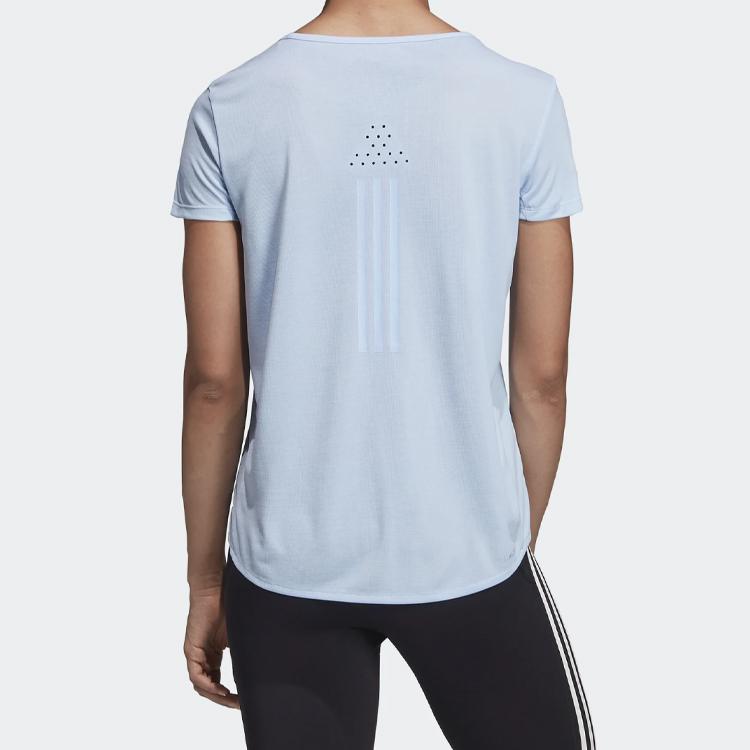 Adidas Training Round Neck Short Sleeve T-Shirt Women Tops Bright-Blue FL8567