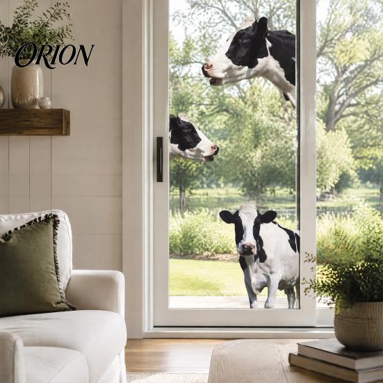 Waterproof PVC Wall Decor for Bathroom Realistic Milk Cow Stickers, Decal,3D Animal Door Decorative Murals Nursery Peel And Stick Art Home Bedroom