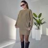 Autumn 2025 Round Neck Knit Sweater and Bodycon Skirt Set for Women