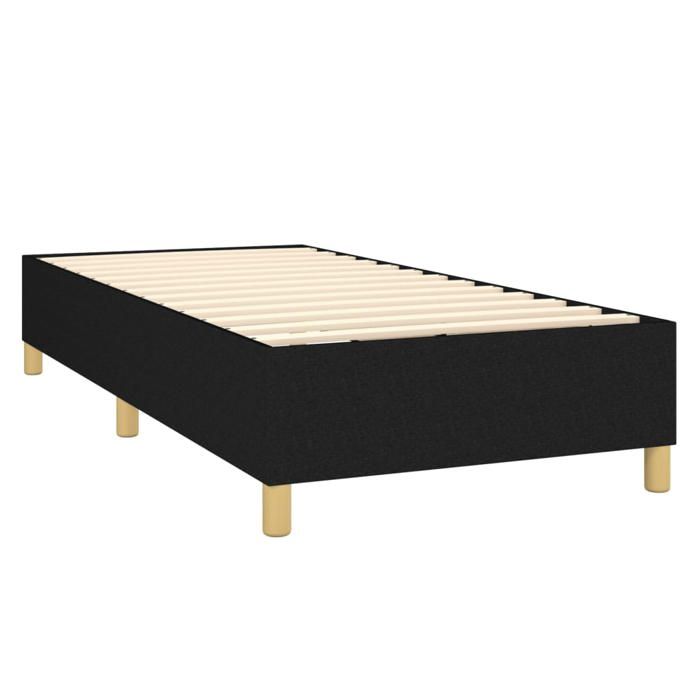 Maison Exclusive - Sommier à lattes de lit avec matelas Noir 90x190 cm Tissu