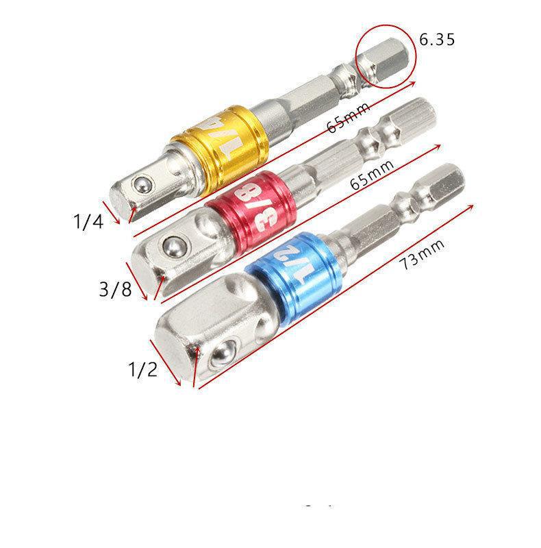 Colorful Hex Shank Magnetic Corner Extension Rod Set