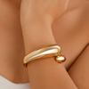 SHIXIN Luxury Geometry Round Hug Chunky Bangles for Women Exaggerated Large Gold Color Alloy Bracelet Wedding Jewelry Accessory