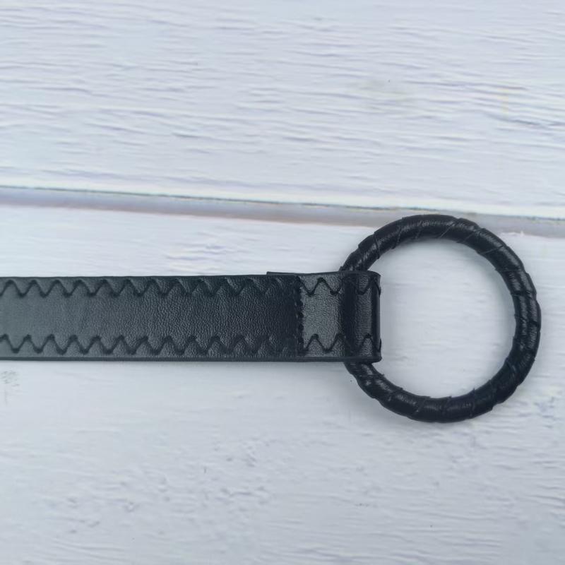 

Simple Solid Color Belt Ladies Pu Leather Round Buckle Waist Band Waist Decoration Casual Design Belt For Women