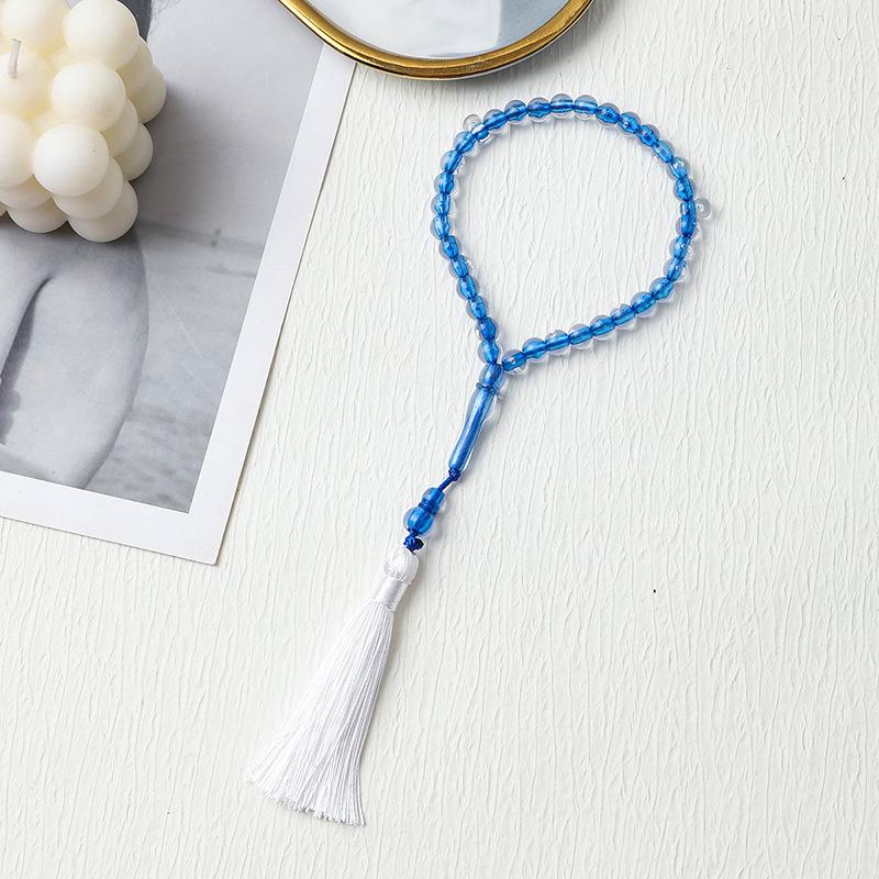 Colorful Crystal Tassel Muslim Tasbih Prayer Beads Bracelet for Women, Unisex