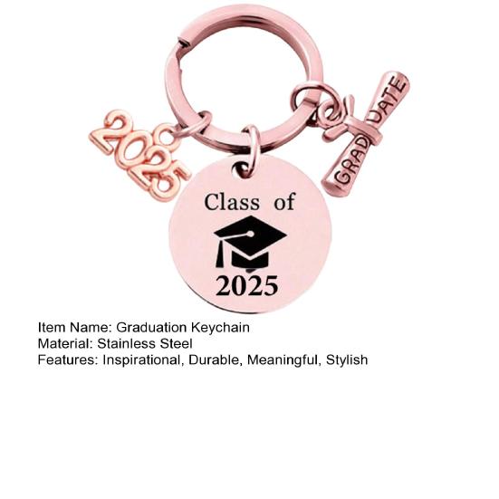 Class of 2025 Graduation Gift Stainless Steel Engraving Keychain for High