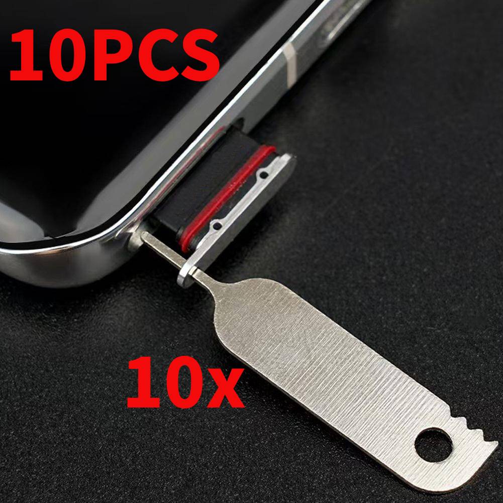 10Pcs Metal Eject Sim Card Tray Open Pin Needle Key Tool for Universal Phone for IPhone 14 13 SamSung Xiaomi Apple IPad