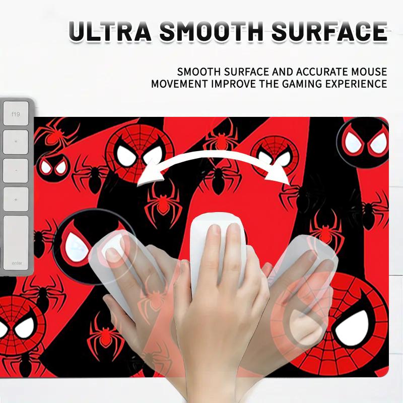 1Pc Spiderman Mask Gaming Mouse Pad Keyboard Desk Mat Non-slip Rubber Lock Edge Waterproof Computer Mousepad for Office Home Decor Y1508